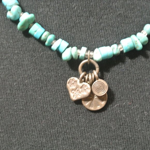 Vintage Sterling Peyote Bird Turquoise Necklace - Picture 1 of 8